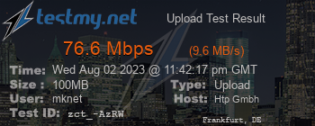 Speed Test Result