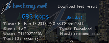 Speed Test Result