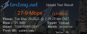 Speed Test Result