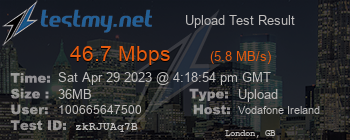 Speed Test Result