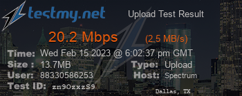 Speed Test Result