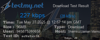 Speed Test Result