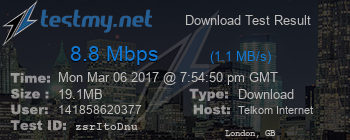 Speed Test Result