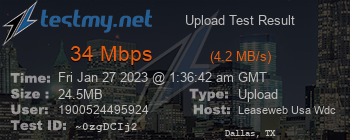 Speed Test Result