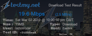 Speed Test Result