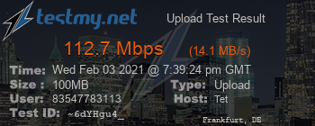 Speed Test Result