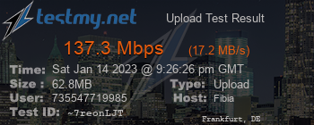 Speed Test Result