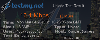 Speed Test Result