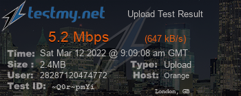 Speed Test Result