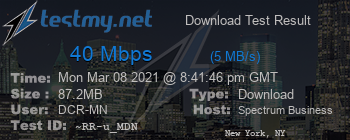 Speed Test Result