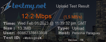 Speed Test Result