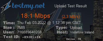 Speed Test Result