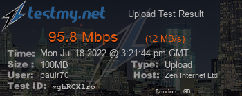 Speed Test Result