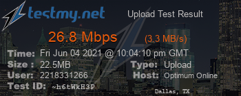 Speed Test Result