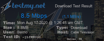 Speed Test Result