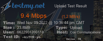 Speed Test Result