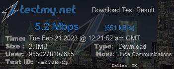 Speed Test Result